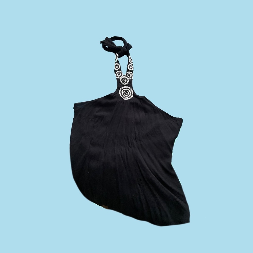 Black tied in the neck shirt - Medium